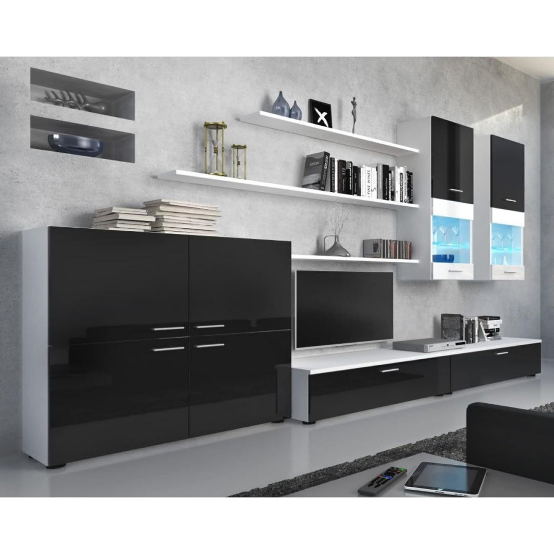 Set soggiorno Nero con Con LED