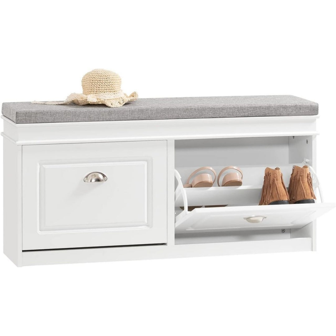 Legno Scaffali portascarpe Bianco Imbottito