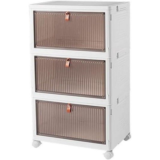 Bianco Carrelli portaoggetti con cassetti Impilabile
